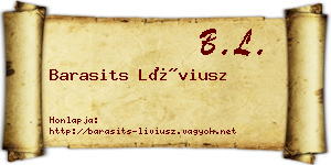 Barasits Líviusz névjegykártya